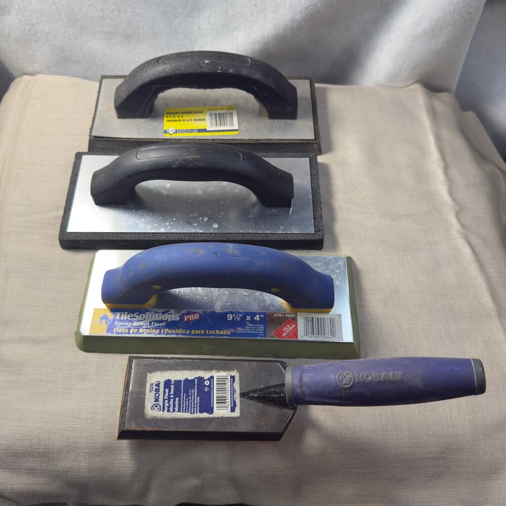 4pc Grout Float Lot QEP Tile Solutions Pro Epoxy Rubber Tile Masonry Tools